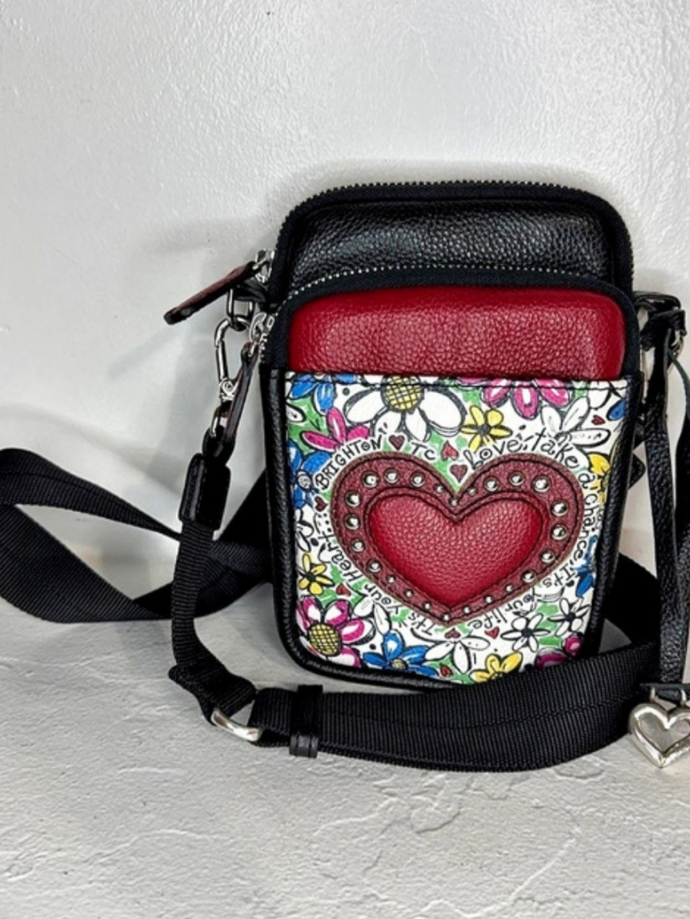 Brighton Power Of Love Crossbody Bag Black & Red